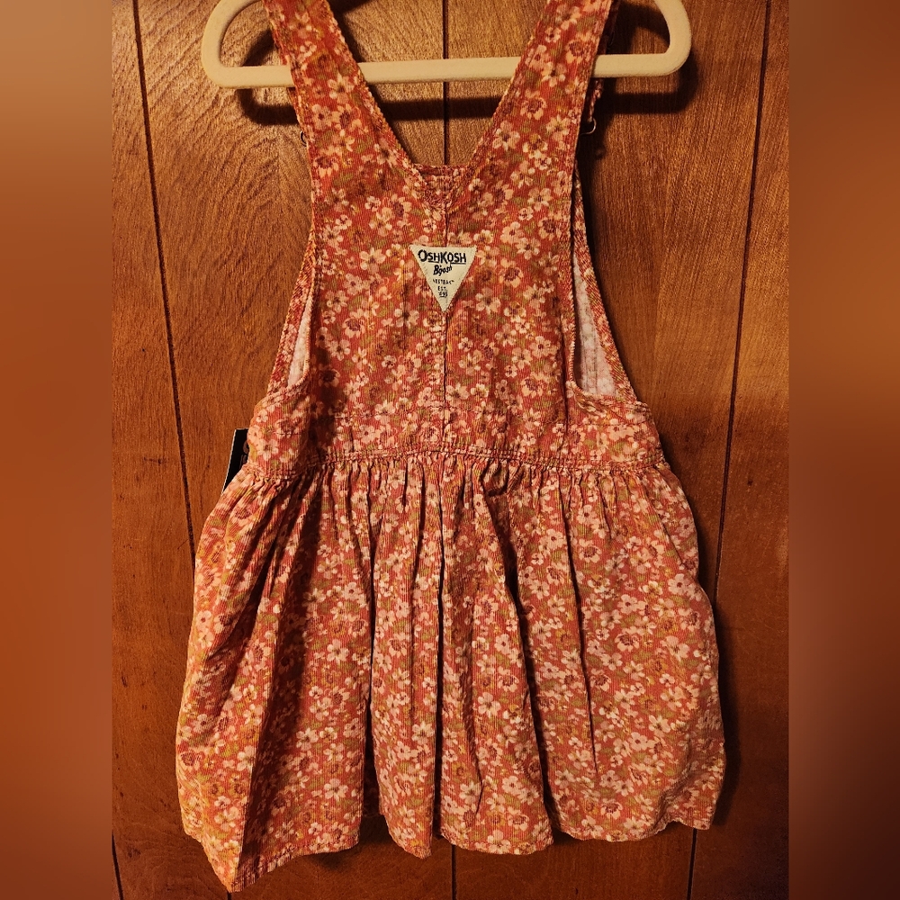 Genuine OshKosh B'gosh Pink Floral Kids Overalls Jumper, Size 5T, NWT - Picture 5 of 5